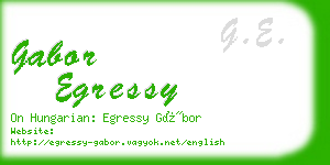 gabor egressy business card